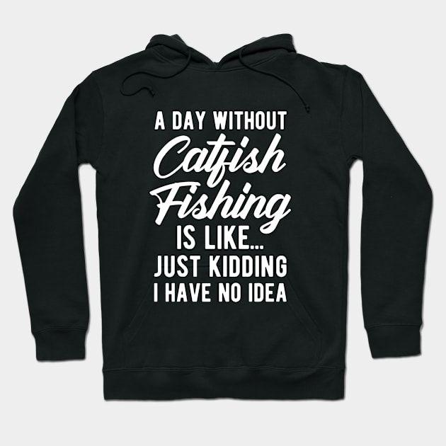 A day without Catfish Fishing Funny Quote Hoodie by BlueTodyArt